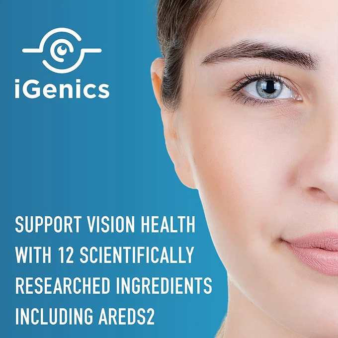 iGenics supports vision health with 12 scientifically researched ingredients including AREDS2
