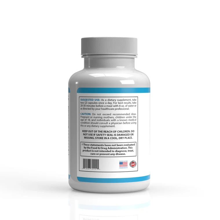 iGenics suggested use panel — take two capsules once a day, 20 to 30 minutes before a meal with 8 oz of water